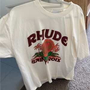 Rhude Cream Graphic Logo Tee